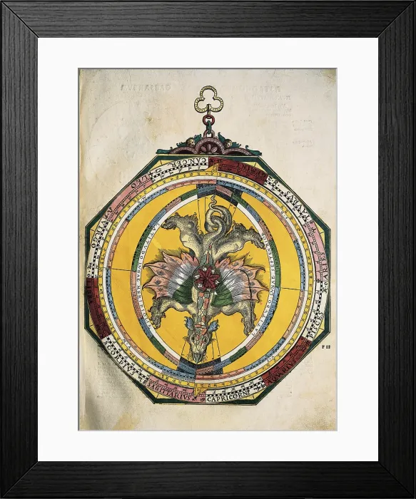 Framed Print : Apianus, Peter von Bienewitz or Bennewitz (1501-1552). German humanist, known for his works in mathematics, astronomy and cartography. 'Astronomicum Caesareum'