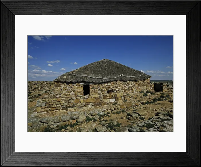 Framed Print : SPAIN. Garray. Celtiberian-Roman archaeological site. Reconstruction of a Roman house. - Cardinalia / Iberfoto / Everett Collection (278396)**US SALES ONLY**