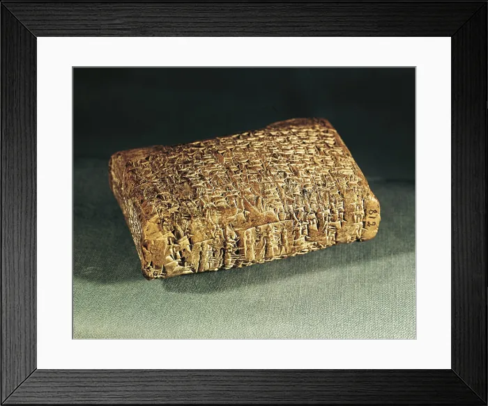 Framed Print : Assyrian-Babylonian tablet with cuneiform characters. Purchasing contract. 2000 B.C. Babylonian art. ; Assyrian art. ; Mesopotamian art. Terra-cotta. ITALY. Como. Civic Museum Framed Print : Assyrian-Babylonian tablet with cuneiform characters. Purchasing contract. 2000 B.C. Babylonian art. ; Assyrian art. ; Mesopotamian art. Terra-cotta. ITALY. Como. Civic Museum