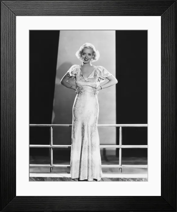 Framed Print : PARACHUTE JUMPER, Bette Davis, in a blue satin gown by Orry-Kelly, 1933 Framed Print : PARACHUTE JUMPER, Bette Davis, in a blue satin gown by Orry-Kelly, 1933