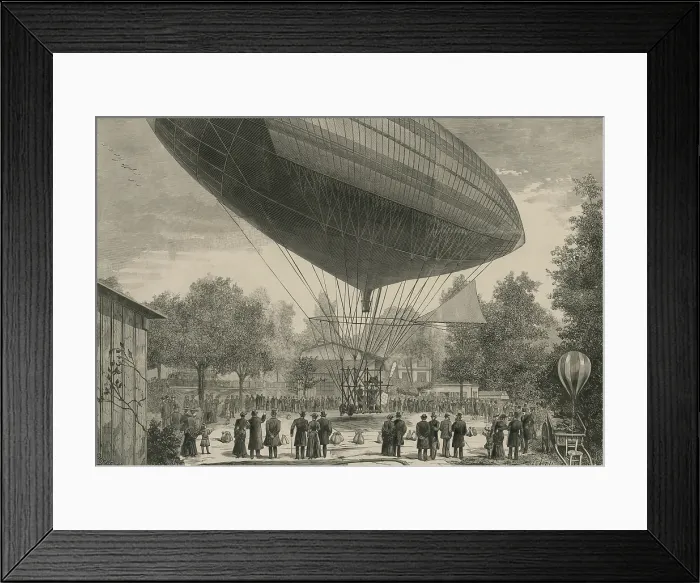 Framed Print : Airship powered by an electric motor developed by Albert and Gaston Tissandier departing from Auteuil Paris France October 8 1883 Framed Print : Airship powered by an electric motor developed by Albert and Gaston Tissandier departing from Auteuil Paris France October 8 1883