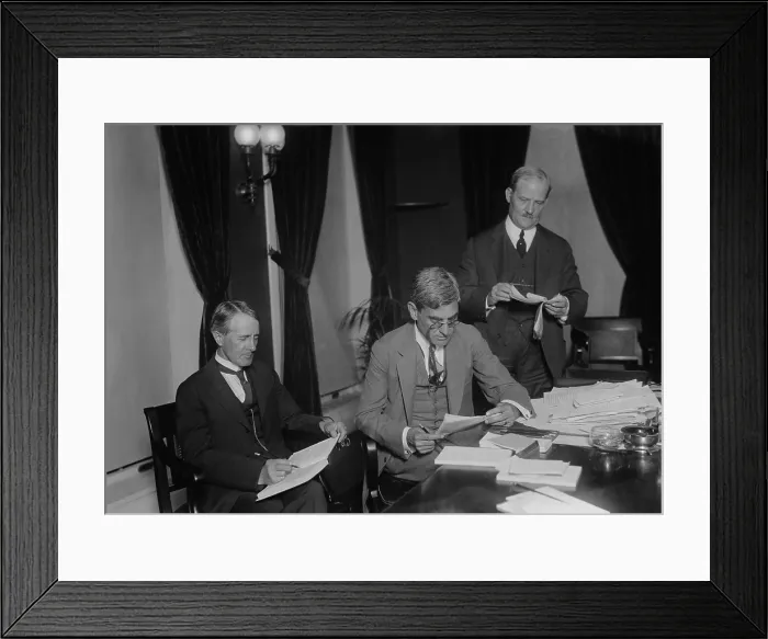Framed Print : President Harding's secretary and political advisor George Christian at White House, election night, 1922. Christian (center) was Harding's closest advisor and confidante Framed Print : President Harding's secretary and political advisor George Christian at White House, election night, 1922. Christian (center) was Harding's closest advisor and confidante