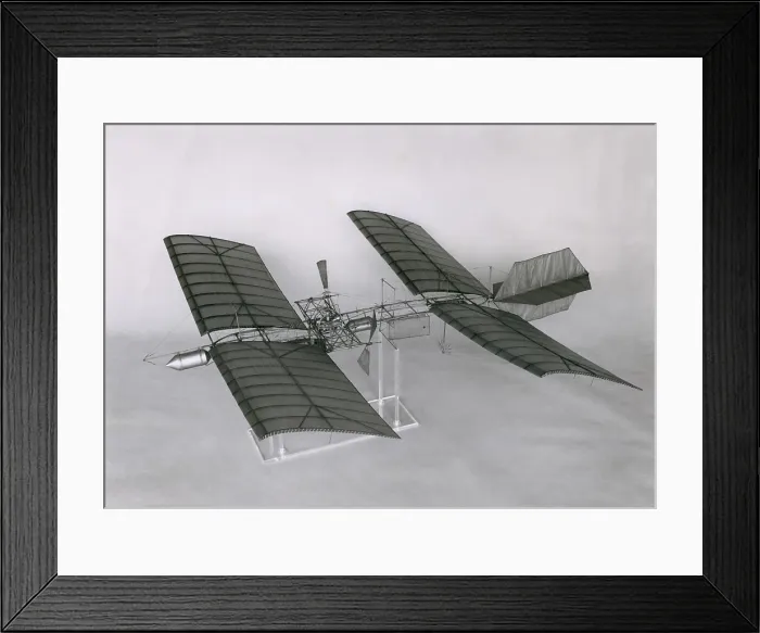 Framed Print : Samuel Pierpont Langley 1834-1906 first flew unpiloted models of his AERODROME in 1896. This 1903 model with required a catapult for launching in calm air over water