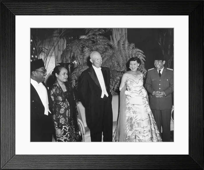 Framed Print : President and Mrs. Eisenhower at a dinner given in their honor by the Indonesia's, Sukarno. Mayflower Hotel, May 18, 1956. - (BSLOC_2014_16_207)