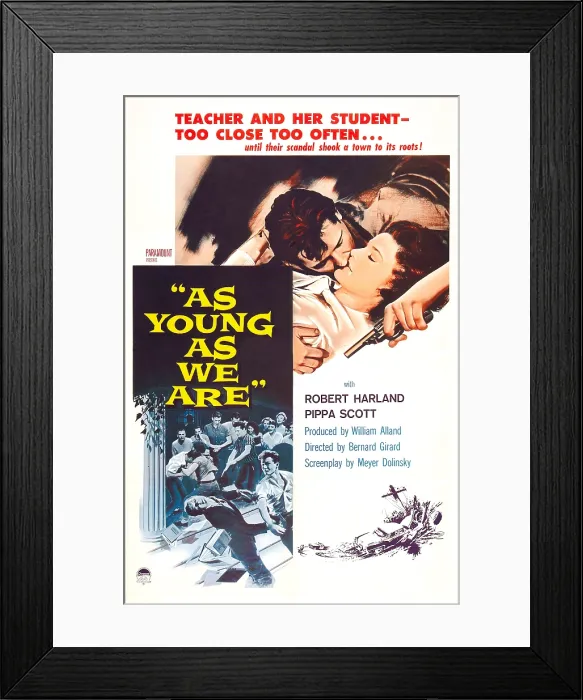 Framed Print : AS YOUNG AS WE ARE, US poster, from left: Robert Harland, Pippa Scott, 1958 Framed Print : AS YOUNG AS WE ARE, US poster, from left: Robert Harland, Pippa Scott, 1958