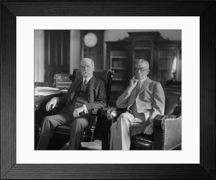 Framed Print : Sec. of State Charles Evans Hughes with George Harvey, Ambassador to Great Britain. June 13, 1923