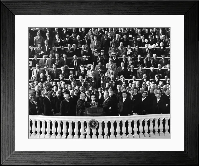 Framed Print : Chief Justice Fred Vinson administers the Oath of Office to Dwight Eisenhower. Jan. 20, 1953