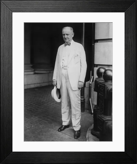 Framed Print : Attorney General Harry Daugherty after meeting with new President Calvin Coolidge. White House, Aug. 13, 1923