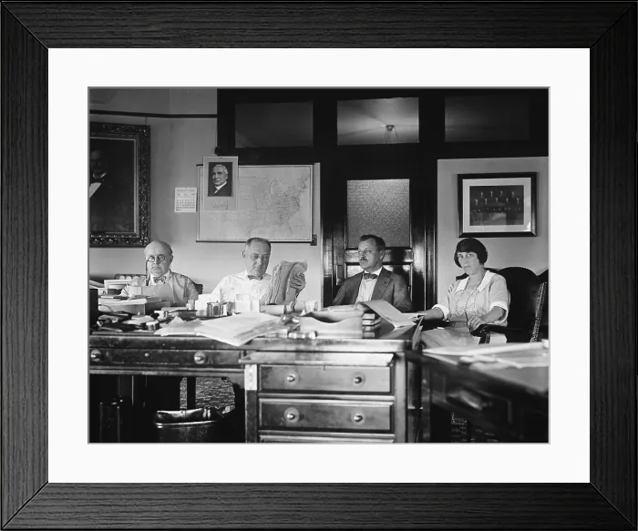 Framed Print : Coal strike brings hundreds of telegrams to Attorney Gen. Harry Daugherty's (2nd from left) office. 1922 Framed Print : Coal strike brings hundreds of telegrams to Attorney Gen. Harry Daugherty's (2nd from left) office. 1922