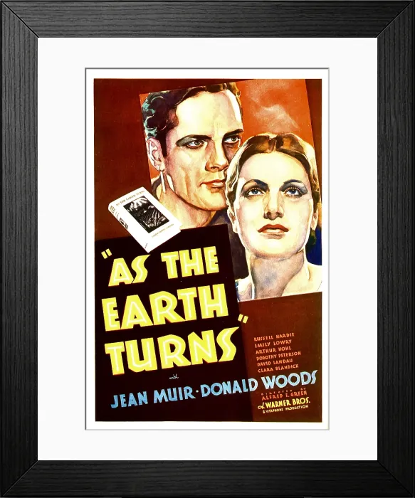 Framed Print : AS THE EARTH TURNS, from left: Donald Woods, Jean Muir on midget window card, 1934