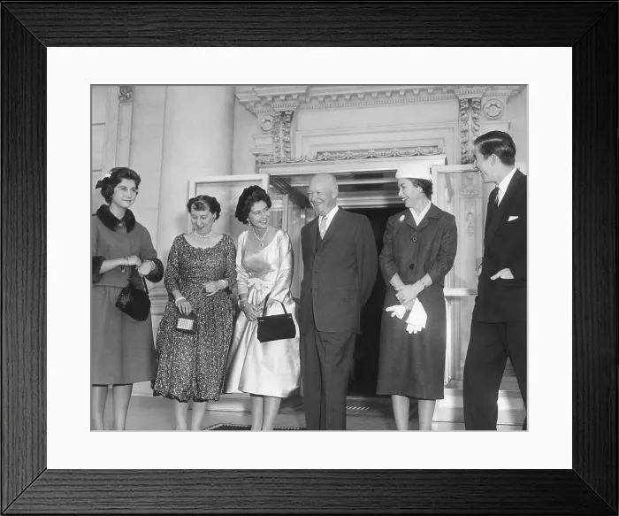 Framed Print : Queen Fredrika of the Hellenes (Greece) and two of her children visit the White House