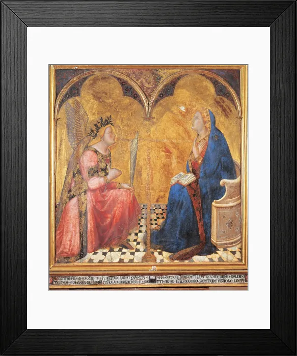 Framed Print : Lorenzetti Ambrogio, Annunciation, 1344, 14th Century, panel, Italy, Tuscany, Siena, National Gallery of Art (292001) Everett CollectionMondadori Portfolio**US SALES ONLY**