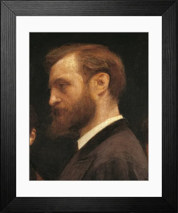 Framed Print : Ateliers des Batignolles, by Henri Fantin-Latour, 1870, 19th Century, oil on canvas, cm 204 x 273, 5 - France, Ile de France, Paris, Muse dOrsay, RF 2210. Detail