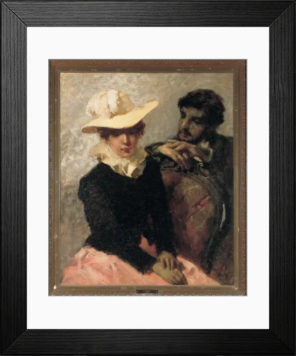 Framed Print : Previati Gaetano, Aurora (The painter and his girlfriend), 1884, 19th Century, oil on canvas