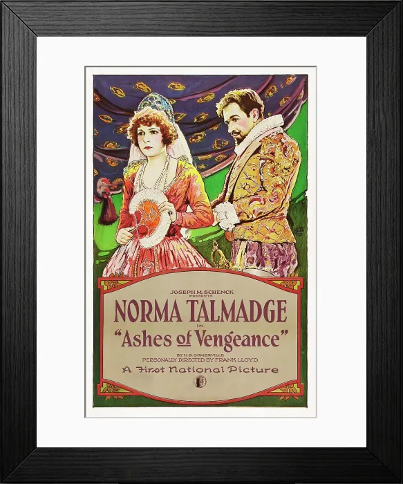 Framed Print : ASHES OF VENGEANCE, left: Norma Talmadge on poster art, 1923