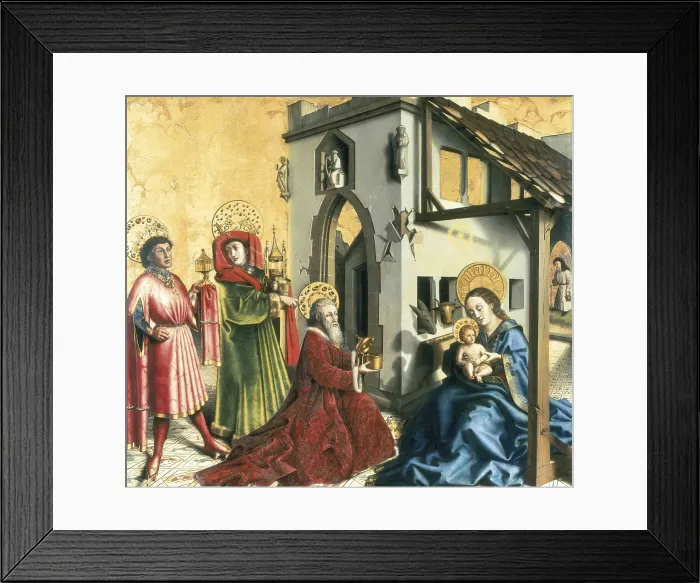 Framed Print : Witz, Konrad (1400-1445). The Adoration of the Magi. ca. 1444. Belonging to the Altarpiece of the Cardinal Franois de Mies. German school. Renaissance art. Oil on wood