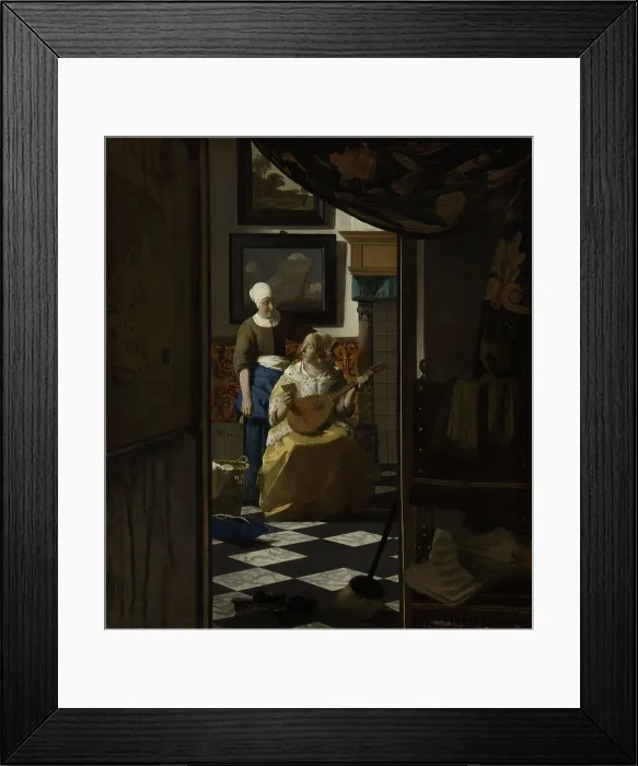 Framed Print : The Love Letter, Johannes Vermeer, 1669-1670, Dutch painting, oil on canvas