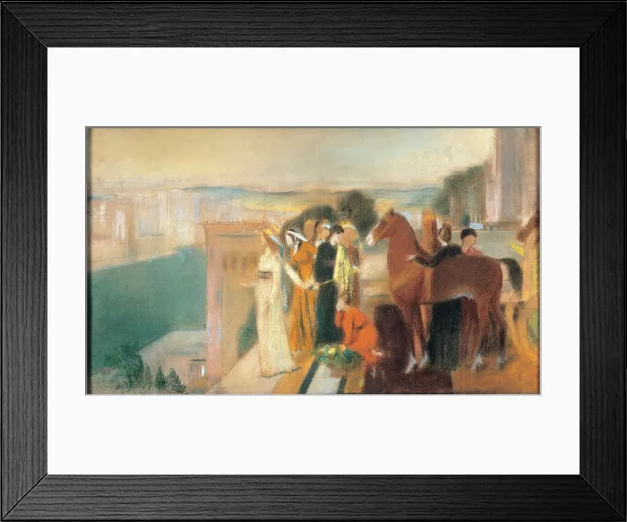 Framed Print : Degas Edgar, Design for Semiramis building Babylon, 1861, 19th Century, pastel on paper, France Paris