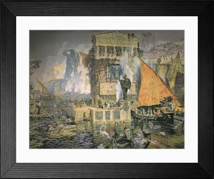 Framed Print : MUnOZ i DEGRAIN, Antoni (1841-1924). The Colossus of Rhodes. 1914. Oil on canvas. SPAIN. Madrid. St. Fernando Royal Academy Museum Framed Print : MUnOZ i DEGRAIN, Antoni (1841-1924). The Colossus of Rhodes. 1914. Oil on canvas. SPAIN. Madrid. St. Fernando Royal Academy Museum