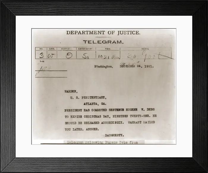 Framed Print : Commutation of Eugene Deb's jail sentence Framed Print : Commutation of Eugene Deb's jail sentence