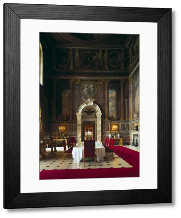 Framed Print : VANBRUGH, Sir John (1664-1726). Blenheim Palace. 1705-1724. UNITED KINGDOM. ENGLAND. SOUTH EAST ENGLAND. Residence of Duke of Marlbororugh. Dining room. Baroque art