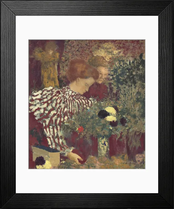Framed Print : Woman in a Striped Dress, by Edouard Vuillard, 1895, French painting, oil on canvas