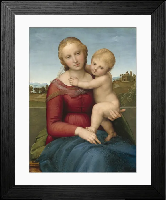 Framed Print : The Small Cowper Madonna, by Raphael, c. 1505, Italian Renaissance painting, oil on panel. Raphael painted this classic Renaissance Madonna and Child in Florence Framed Print : The Small Cowper Madonna, by Raphael, c. 1505, Italian Renaissance painting, oil on panel. Raphael painted this classic Renaissance Madonna and Child in Florence