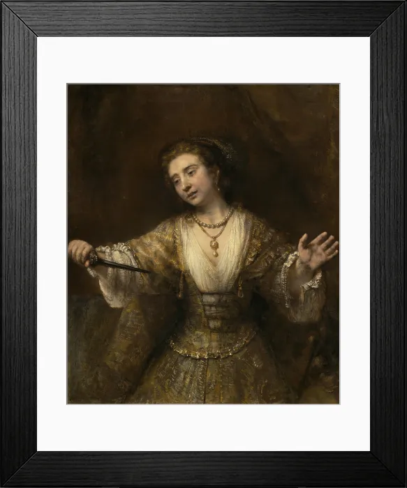 Framed Print : Lucretia, by Rembrandt van Rijn, 1664, Dutch painting, oil on canvas