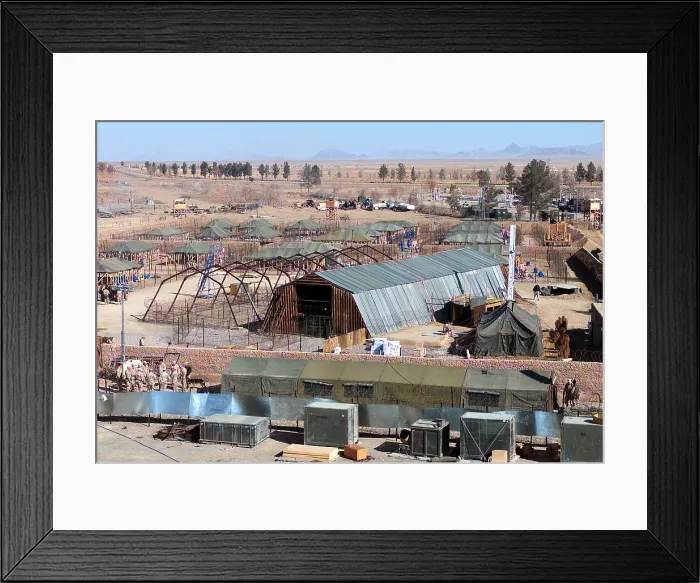 Framed Print : Detainment facility built by U.S. Marines as seen from the air traffic control tower of Kandahar International Airport Afghanistan Framed Print : Detainment facility built by U.S. Marines as seen from the air traffic control tower of Kandahar International Airport Afghanistan