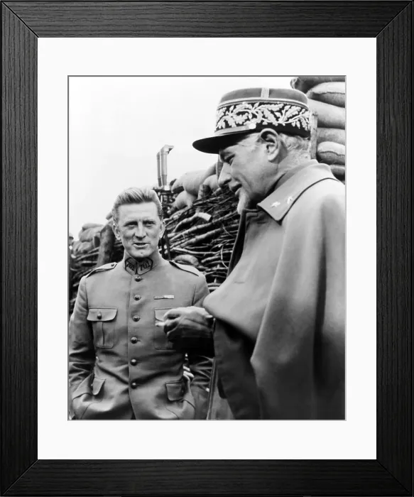 Framed Print : PATHS OF GLORY, from left: Kirk Douglas, George Macready, 1957