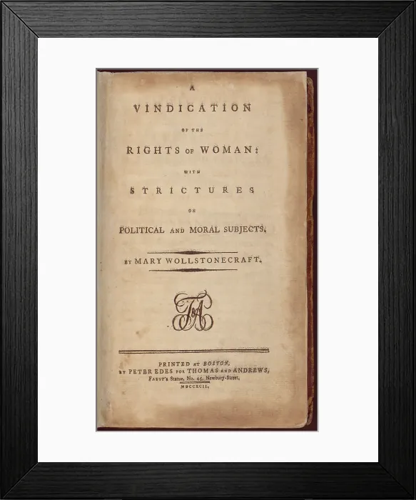 Framed Print : VINDICATION OF THE RIGHTS OF WOMEN; WITH STRICTURES ON POLITICAL AND MORAL SUBJECTS