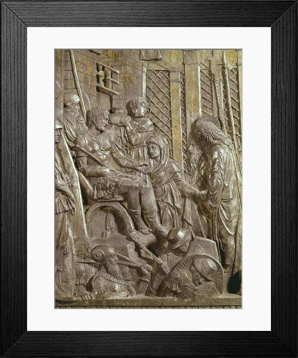 Framed Print : DONATELLO, Donato de Betto Bardi, called (1386-1466). Christ before Pilate and Caiaphas. 1460. Detail of the east side of the pulpit of the Passion. Renaissance art. Quattrocento Framed Print : DONATELLO, Donato de Betto Bardi, called (1386-1466). Christ before Pilate and Caiaphas. 1460. Detail of the east side of the pulpit of the Passion. Renaissance art. Quattrocento