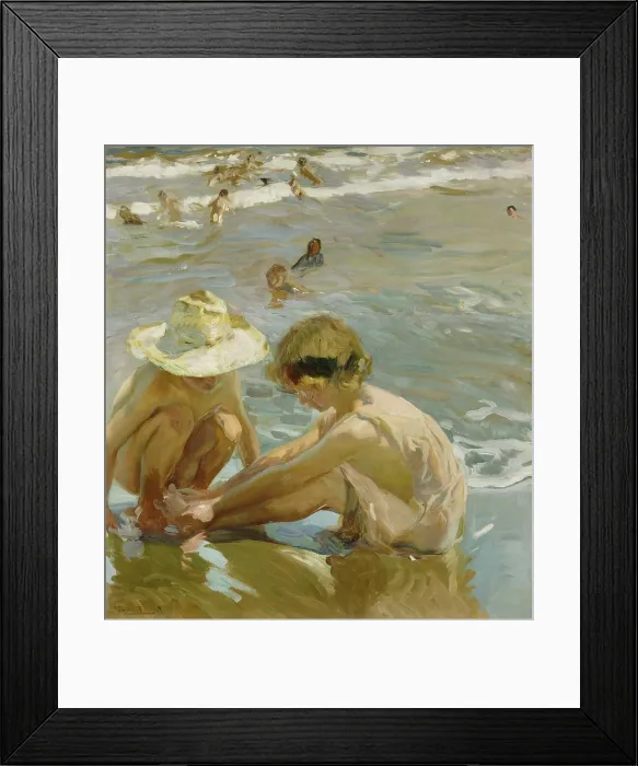 Framed Print : The Wounded Foot, by Joaquin Sorolla y Bastida, 1909, Spanish painting, oil on canvas