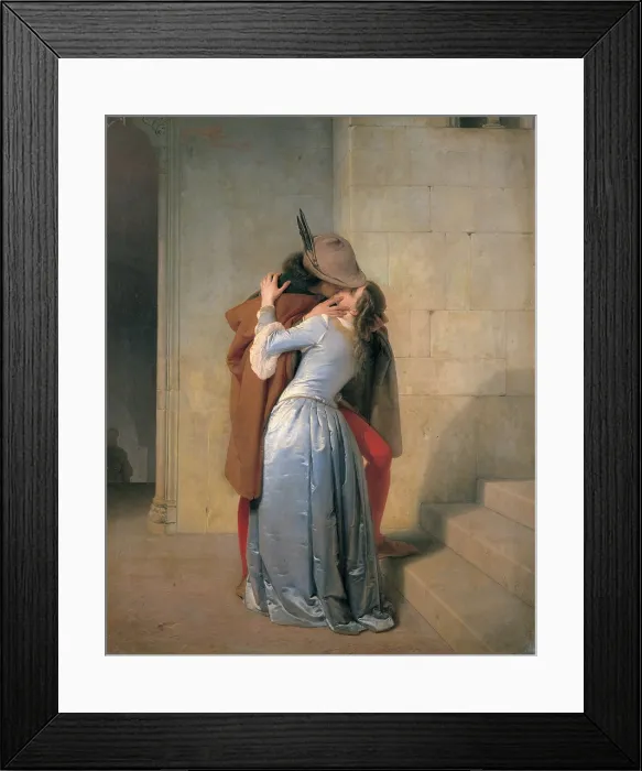 Framed Print : Hayez Francesco, The Kiss, 1859, 19th Century, oil on canvas, Italy, Lombardy, Milan, Brera Art Gallery (308890) Everett CollectionMondadori Portfolio**US SALES ONLY**