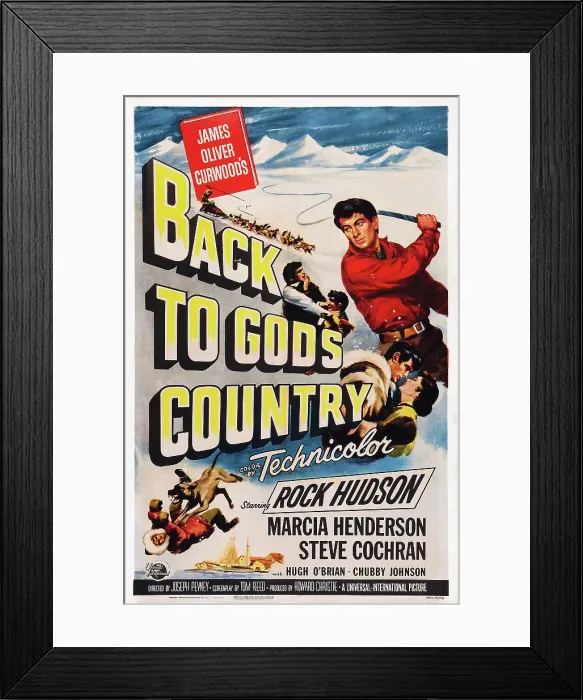 Framed Print : BACK TO GOD'S COUNTRY, poster art, l-r: Rock Hudson, Marcia Henderson, 1953