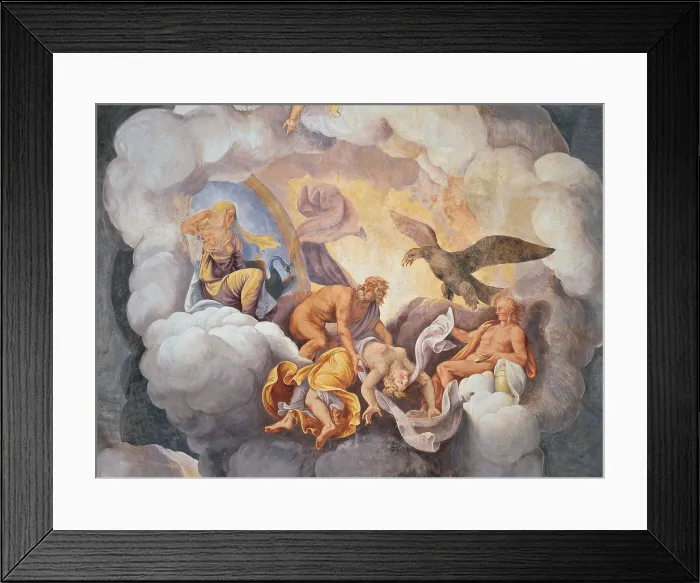 Framed Print : apprentice follower of Pippi Giulio known as Giulio Romano, Ducal Palace: decoration of the Sala di Troia, 1538, 16th Century, fresco, Italy, Lombardy, Mantua