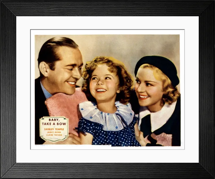 Framed Print : BABY TAKE A BOW, US lobbycard, from left, James Dunn, Shirley Temple, Claire Trevor, 1934, TM & Copyright 20th Century Fox Film Corp. / courtesy Everett Collection