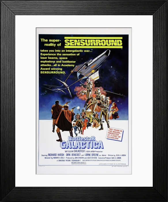 Framed Print : BATTLESTAR GALACTICA, US poster art, 1978. Universal / courtesy Everett Collection Framed Print : BATTLESTAR GALACTICA, US poster art, 1978. Universal / courtesy Everett Collection