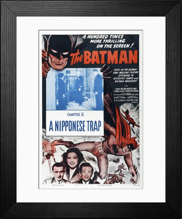 Framed Print : THE BATMAN, top left and bottom right: Lewis Wilson (as Batman) in Chapter 11: A Nipponese Trap, 1943 Framed Print : THE BATMAN, top left and bottom right: Lewis Wilson (as Batman) in Chapter 11: A Nipponese Trap, 1943