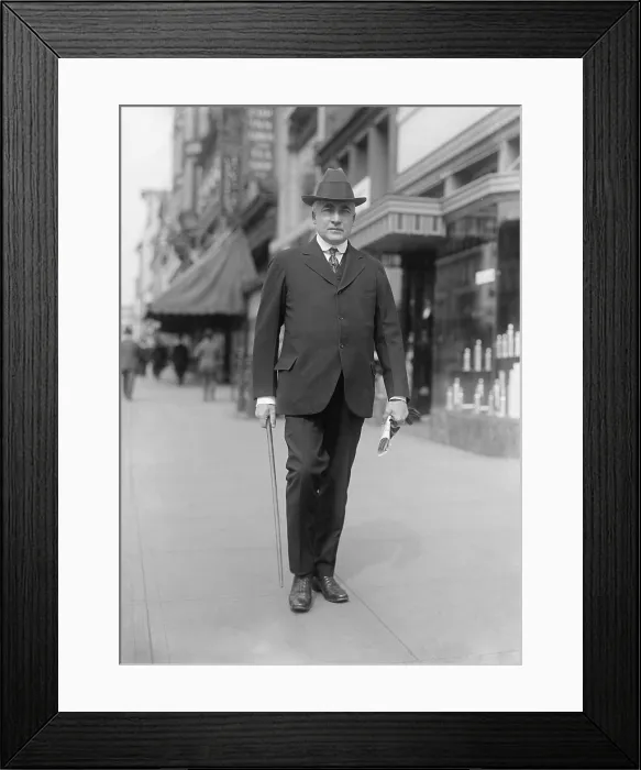 Framed Print : Senator Warren Harding walking on a Washington, D.C. street, ca. 1914-1920. The future U.S Framed Print : Senator Warren Harding walking on a Washington, D.C. street, ca. 1914-1920. The future U.S
