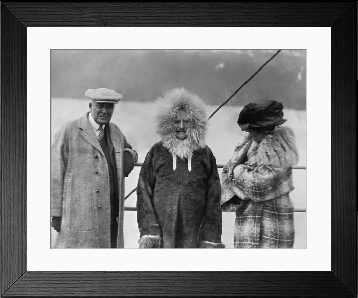 Framed Print : Governor Bone of the Alaska Territory, stands between President and Mrs. Harding. In a fur-lined parka, Gov Framed Print : Governor Bone of the Alaska Territory, stands between President and Mrs. Harding. In a fur-lined parka, Gov