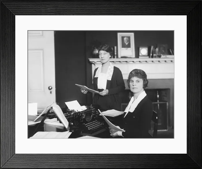 Framed Print : Young women office workers at White House during the Harding Administration, ca. 1921-23. (BSLOC_2015_15_87) Framed Print : Young women office workers at White House during the Harding Administration, ca. 1921-23. (BSLOC_2015_15_87)