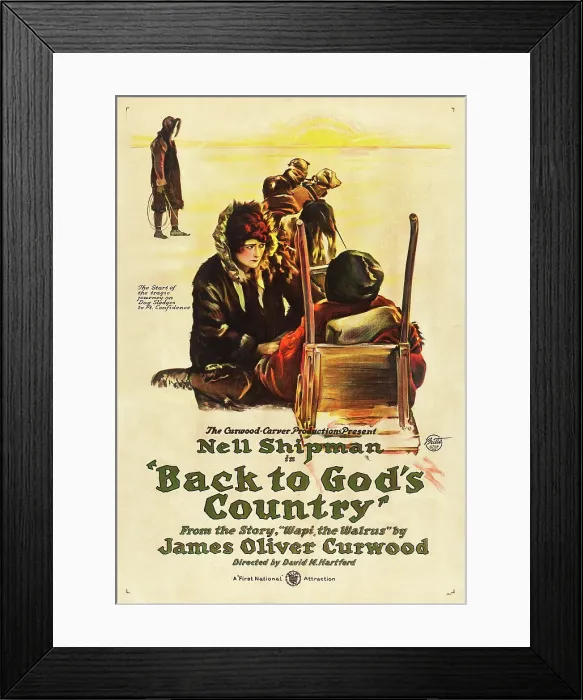 Framed Print : BACK TO GOD'S COUNTRY, Nell Shipman on US poster art, 1919