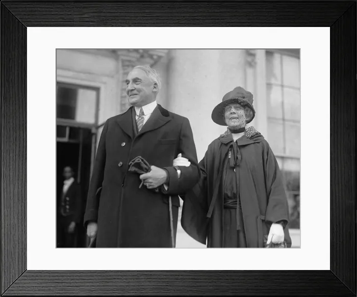 Framed Print : President Warren Harding and First Lady Florence Kling Harding. March 5, 1923