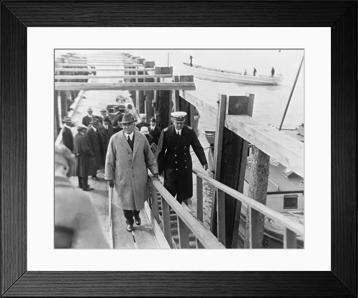 Framed Print : President Warren Harding boarding a ship during his Alaska tour, July 1923. (BSLOC_2015_15_77) Framed Print : President Warren Harding boarding a ship during his Alaska tour, July 1923. (BSLOC_2015_15_77)