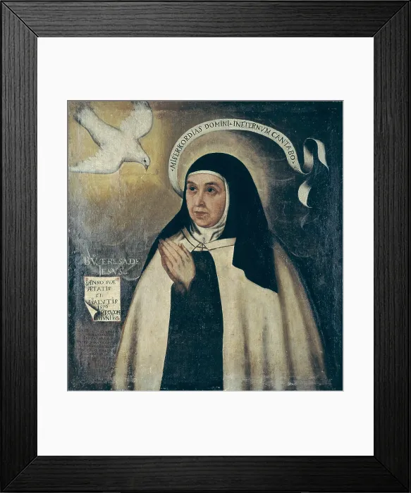 Framed Print : MISERIA, Giovanni Narduch, called Fra (1526-1616). Saint Teresa de Jesus. 1576. Painting. SPAIN. Avila. Convent of Saint Teresa. - P