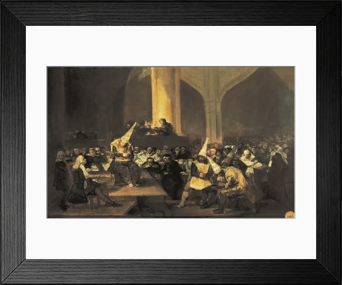 Framed Print : GOYA Y LUCIENTES, Francisco de (1746-1828). Scene of the Inquisition. 1815-1819. Oil on wood. SPAIN. Madrid. St. Fernando Royal Academy Museum Framed Print : GOYA Y LUCIENTES, Francisco de (1746-1828). Scene of the Inquisition. 1815-1819. Oil on wood. SPAIN. Madrid. St. Fernando Royal Academy Museum