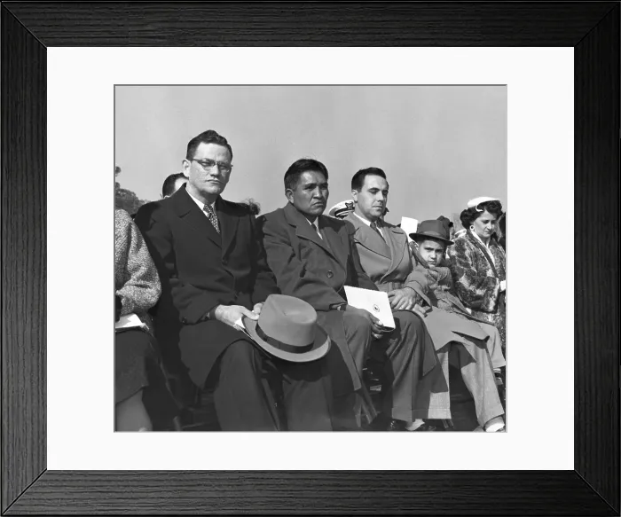 Framed Print : Surviving Iwo Jima flag raisers at dedication of U.S. Marine Corps War Memorial