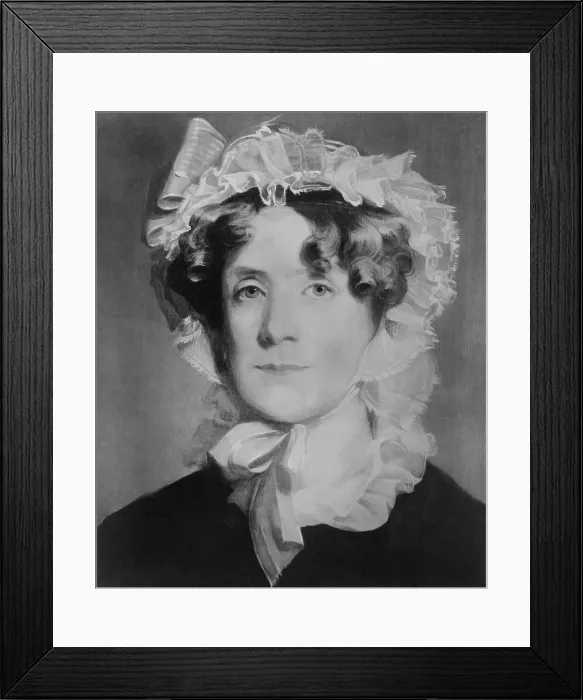 Framed Print : Thomas Jeffersons daughter, Martha Jefferson Randolph c. 1820, by Thomas Sully. Martha served as her widowed fathers White House hostess from 1802-3 and 1805-6 (BSLOC_2016_14_13)