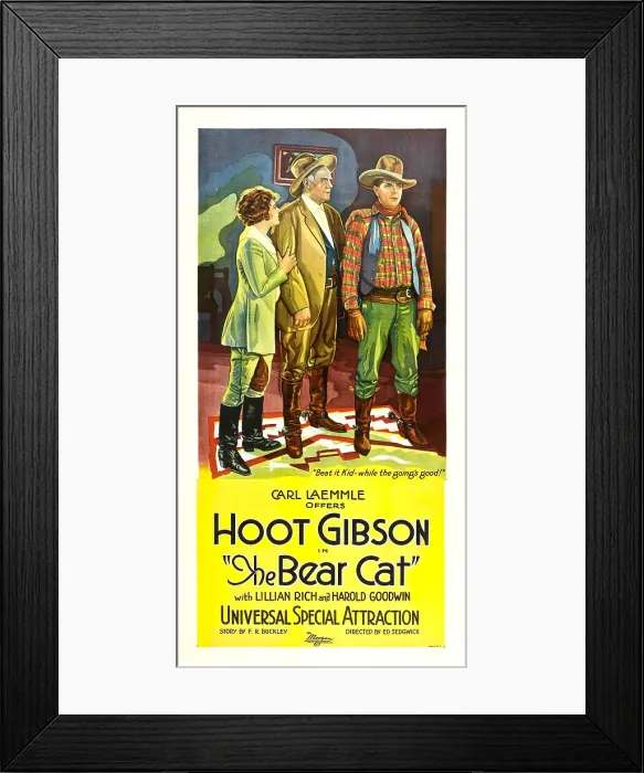 Framed Print : THE BEARCAT, left to right: Lillian Rich, Charles K. French, Hoot Gibson, 1922